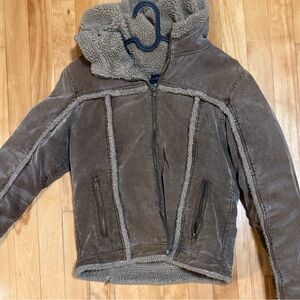 Vintage Brown Corduroy Jacket with Faux Fur Lining